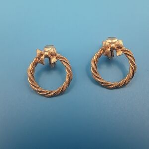 Avon Goldtone Hoop Clip On Earrings